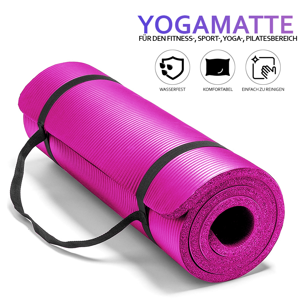 NBR Pilates Yogamatte 10mm Dicke Gymnastikmatte Fitnessmatte SportUnterlage A2W7 