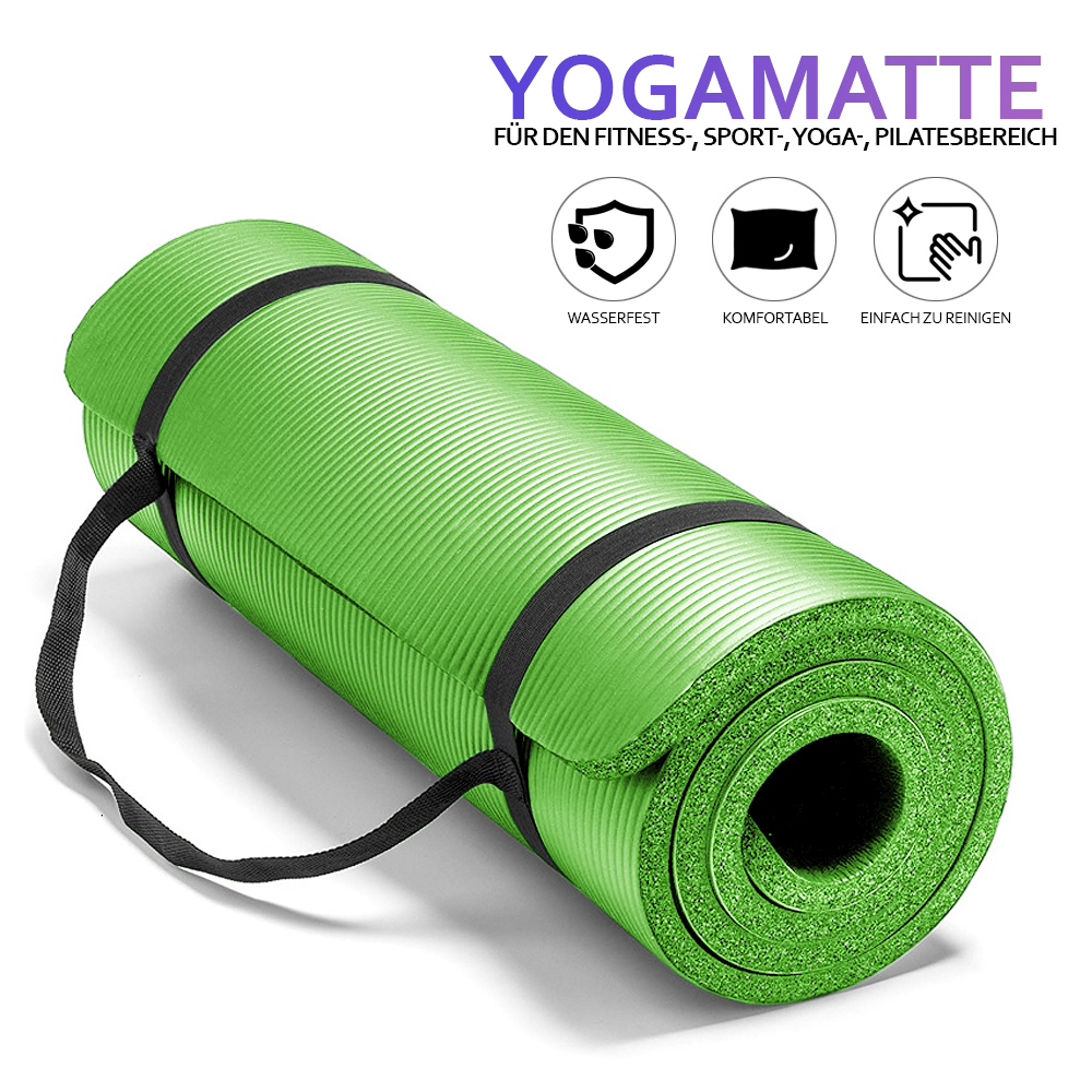 Yogamatte Fitnessmatte Gymnastikmatte Pilates Sportmatte Bodenmatte 10mm 15mm DE 