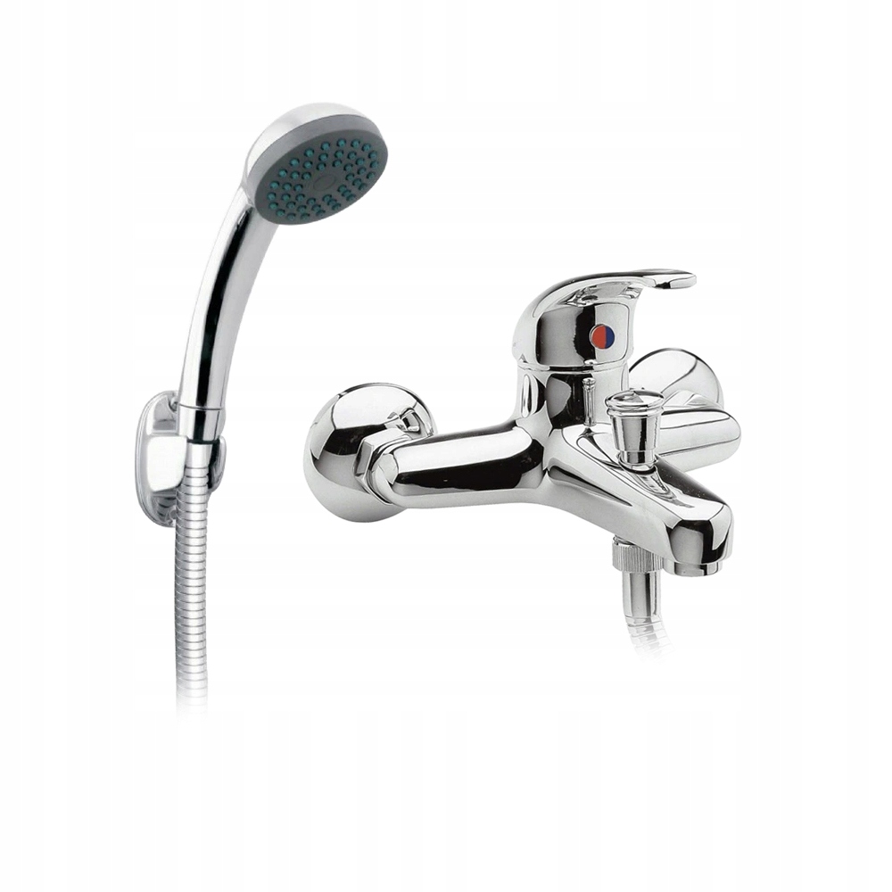 Badewannenarmatur Chrom mit Handbrause Seitenansicht