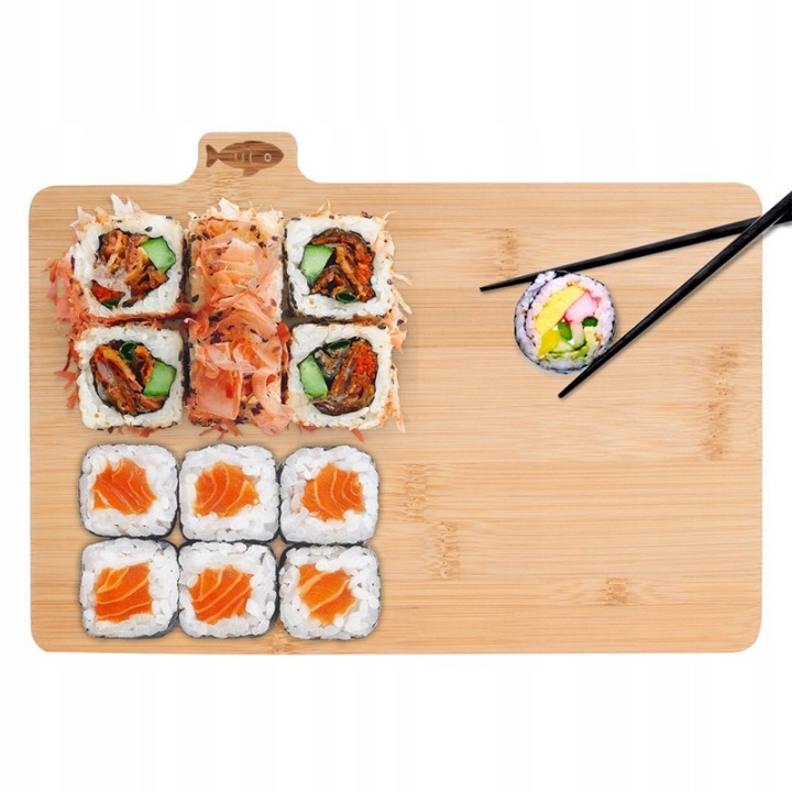 Bambus Schneidebrett als Servierbrett für Sushi