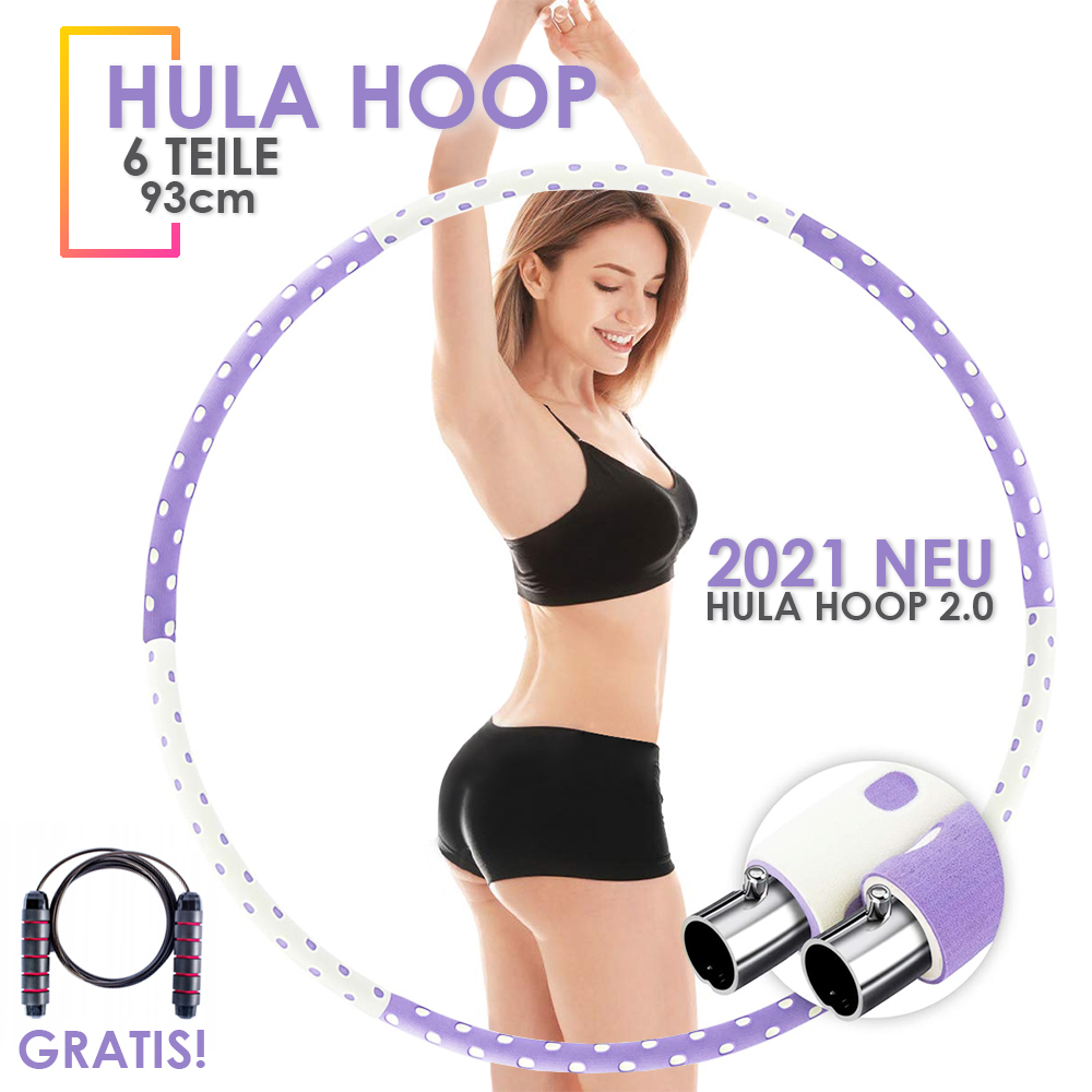 Hula Hoop Fitness Reifen 93cm Gewicht einstellbar 0,9-8kg Edelstahl Schaumstoff 