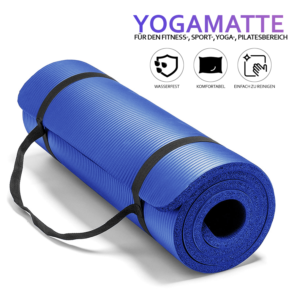 Pilates Yogamatte Fitnessmatte Gymnastikmatte Sportmatte Matte Yoga 183x61x1,5cm 