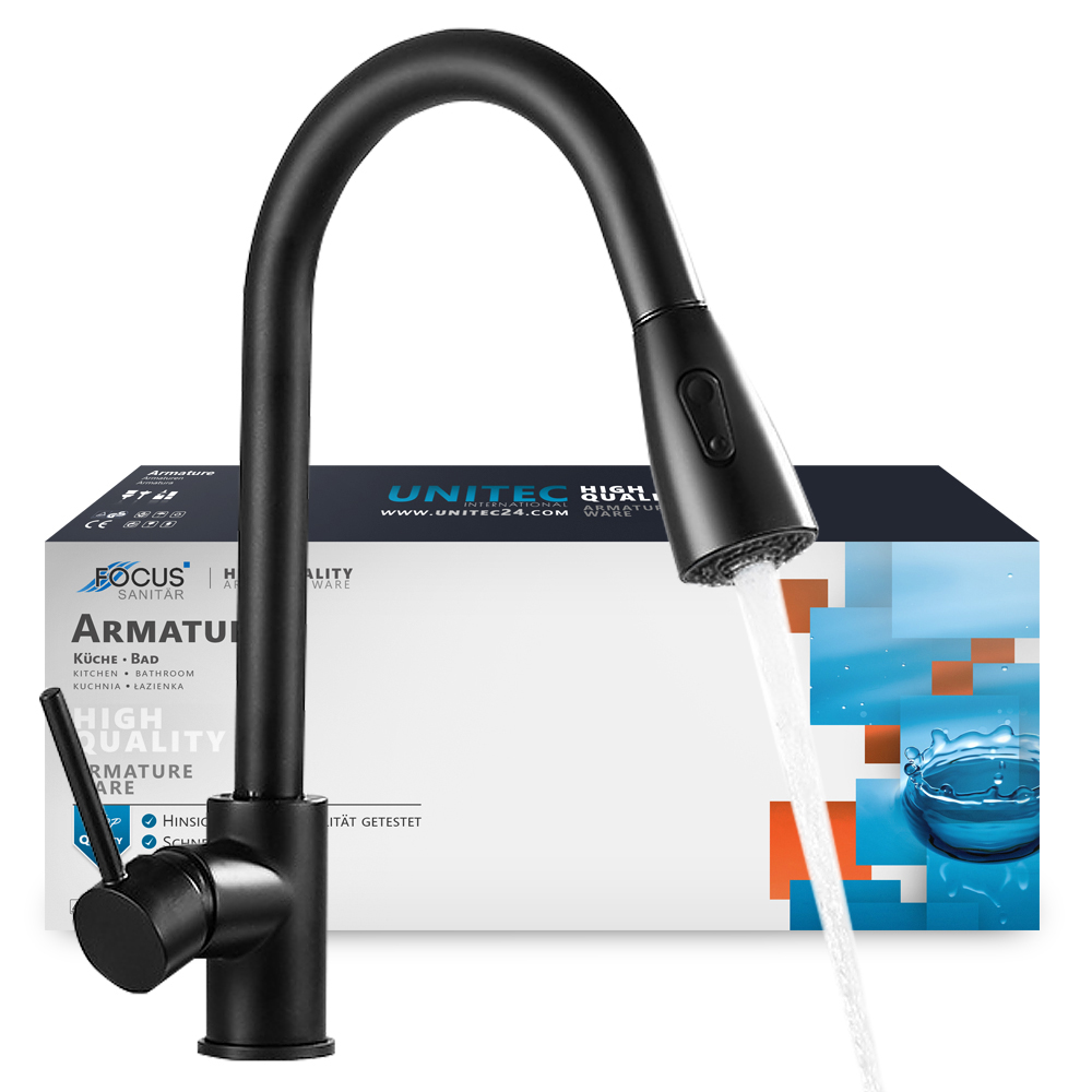Wasserhahn Küchenarmatur Einhebelmischer Mischbatterie Spüle Armatur Wasserfal 
